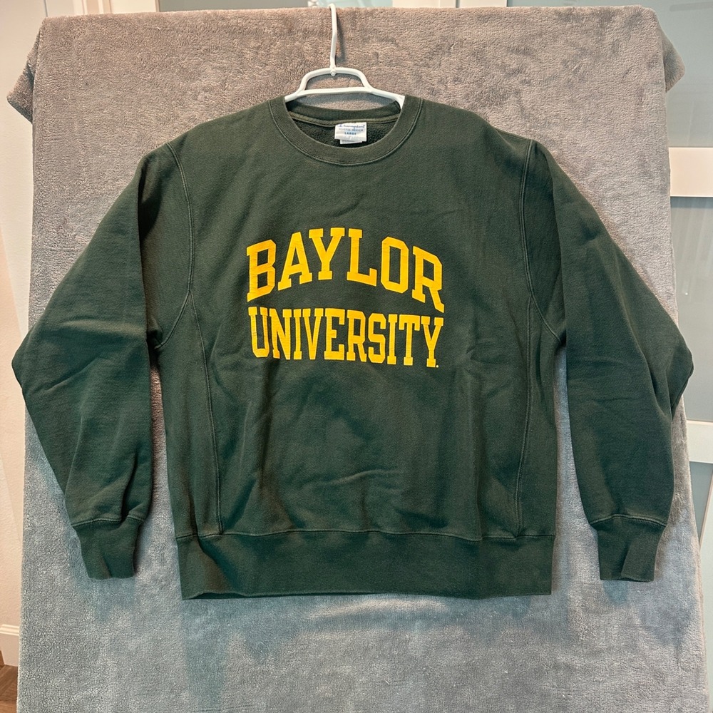 Champion Reverse Weave Sweatshirt Mens Large Green Baylor University Graphic